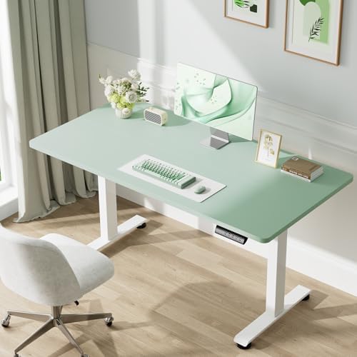Veken 55 Inch Large Electric Standing Desk, Gaming Table, Green