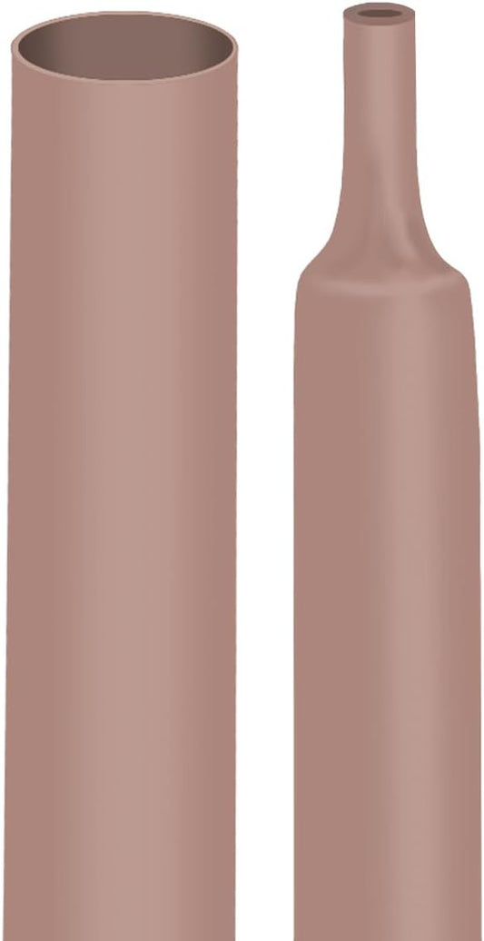 XHF UL Listed 1/2 Inch 3:1 Waterproof Brown Heat Shrink Tubing 4 Ft Marine Grade Wire Cable Adhesive Lined Tube Insulation Seal Against Moisture Corrosion and Air Leakage