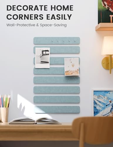 Fluxynara 13" x 2" Felt Wall Panels, Teal Blue