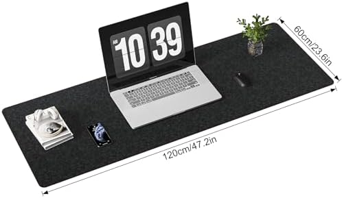 DAWNTREES Large Felt Desk Mat, 47.2"x 23.6", Desk Pad for Office and Home