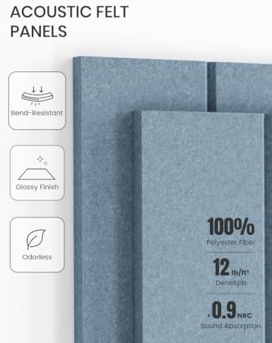 Fluxynara 36" x 24" Large Felt Bulletin Board, Dusty Blue