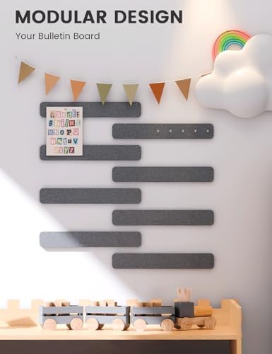 Fluxynara 13" x 2" Felt Wall Panels, Charcoal Gray