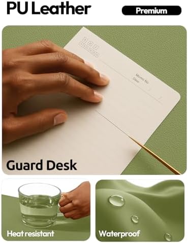 YSAGi Leather Desk Protector, Office Mat, Large Mouse Mat, Non-Slip PU Leather Blotter, Laptop Desk Mat, Waterproof Writing Pad for Office and Home(Green, 63" x 17.2")