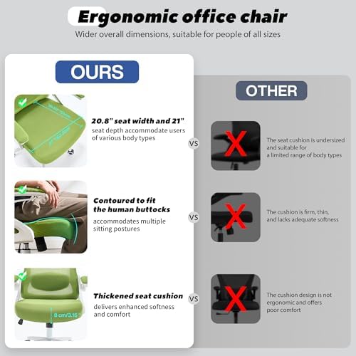 Fizzin Office Chair Mesh Computer Chairs with Adjustable Lumbar Support