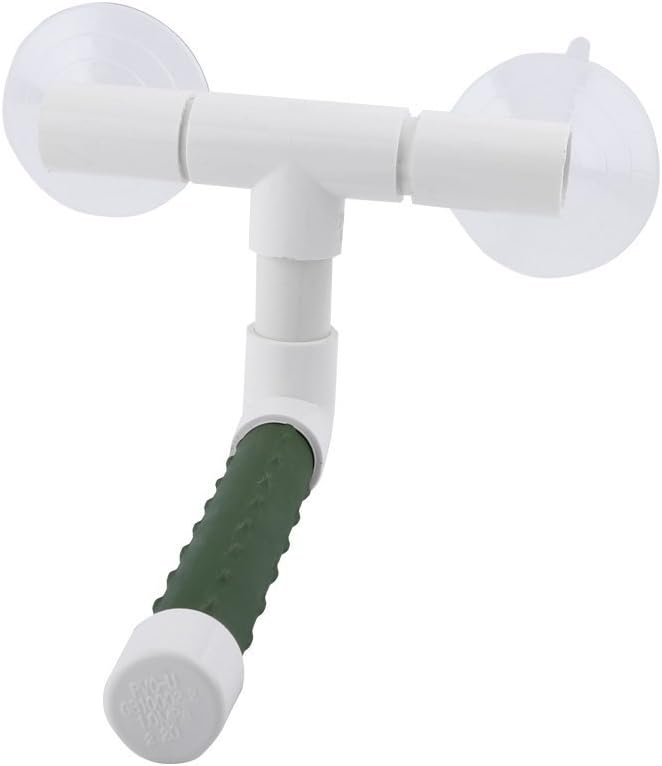 Hypeety Portable Suction Cup Bird Window and Shower Perch Toy Parrot Stand | 2 strong suction cups, parrot bath perch, easy to install, fits windows/shower tile, for budgies/parakeets/lovebirds, green
