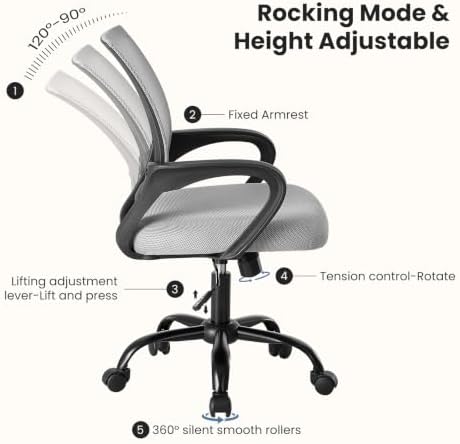 DUMOS Ergonomic Office Chair, Executive Desk Chair with Lumbar Support