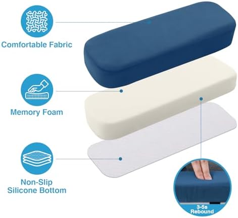 Smiry Memory Foam Office Chair Armrest Pads, Non-Slip Armrest Cushion