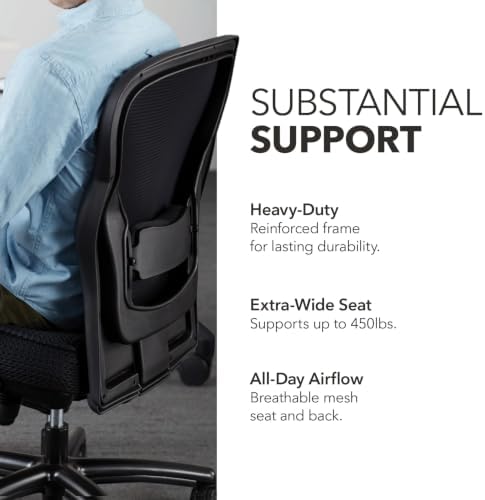 HON Wave Big and Tall Ergonomic Office Chair, Heavy Duty Desk Chair, Black