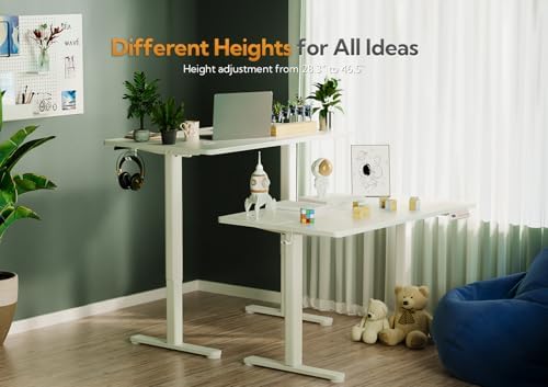 Claiks Electric Height Adjustable Standing Desk, 32x19 Inch, White