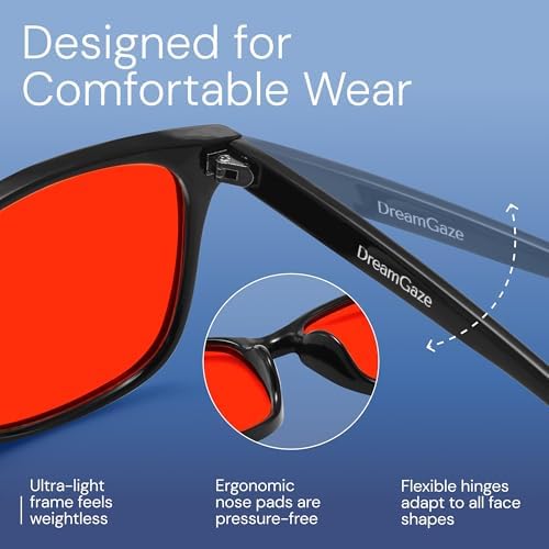 livho High Tech Blue Light Blocking Gaming Glasses - Red Lenses