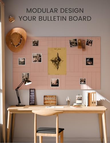Fluxynara Felt Bulletin Board & Cork Board Alternative, Pink