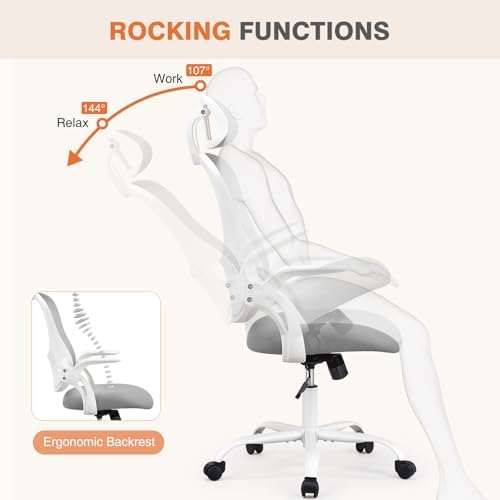Sweetcrispy Computer Desk Chair, Mesh Office Chair with Lumbar Support