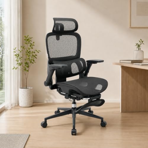 SIHOO B300 PRO Ergonomic Office Chair with Footrest, 300 LBS, Dark Black