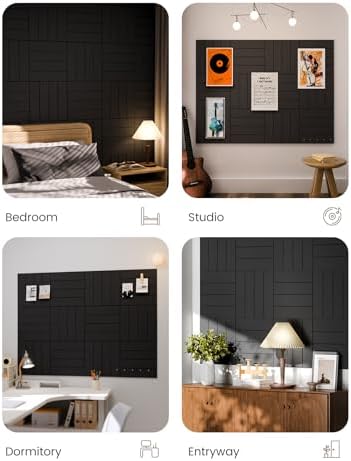 Fluxynara Felt Bulletin Board & Cork Board Alternative, Black