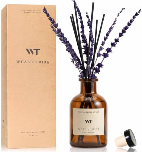 WEALD TRIBE Pure Lavender Reed Diffuser Set Bathroom Air Fresheners Decor