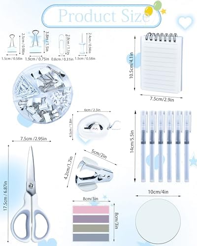 White Desk Accessories and Organizers with Desk Organizer and 360°Rotating Pen Holder stapler Pen and a Lot of Office White Office Supplies Beautifully Presented in a Gift Box