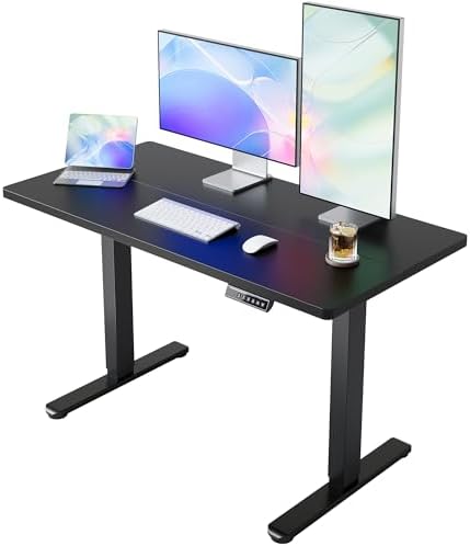 HUANUO 48x24 Inch Electric Standing Desk, Height Adjustable, Black
