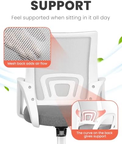 NEO CHAIR Office Computer Chair Ergonomic Mid-Back Mesh Desk Chair, Grey