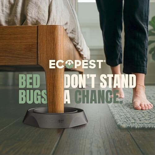 Bed Bug Interceptors – 8 Pack | Bed Bug Blocker (Pro) Interceptor Traps (Black) | Insect Trap, Monitor, and Detector for Bed Legs