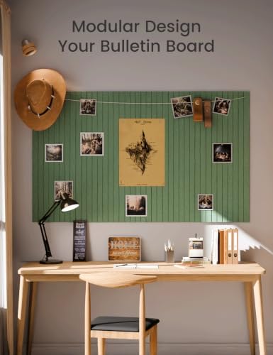 Fluxynara 48" x 36" Large Felt Bulletin Board, Moss Green