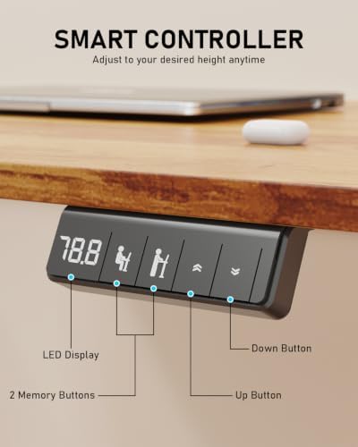 32" Small Rolling Electric Standing Desk Adjustable Height for Home Office