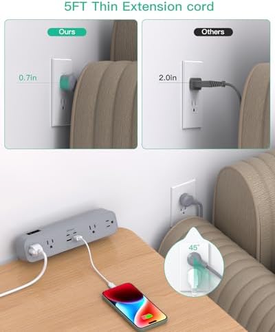 Mifaso PD30W Desk Clamp Power Strip, Surge Protector, Fast Charging Station
