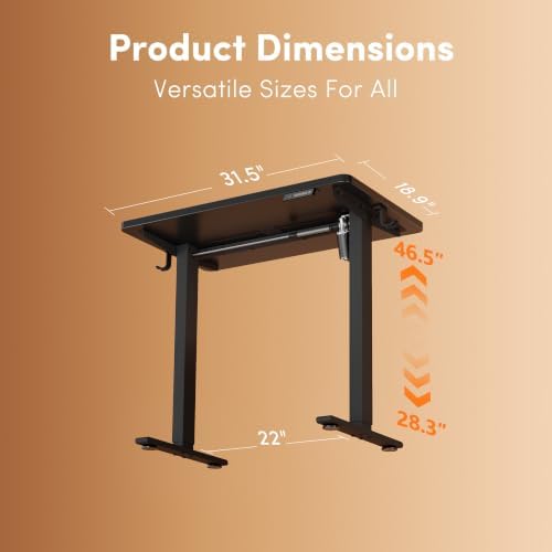 FEZIBO Standing Desk 32 × 19 Inch Electric Height Adjustable, Black