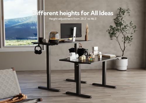 Claiks Electric Height Adjustable Standing Desk, 35x20 Inch, Black