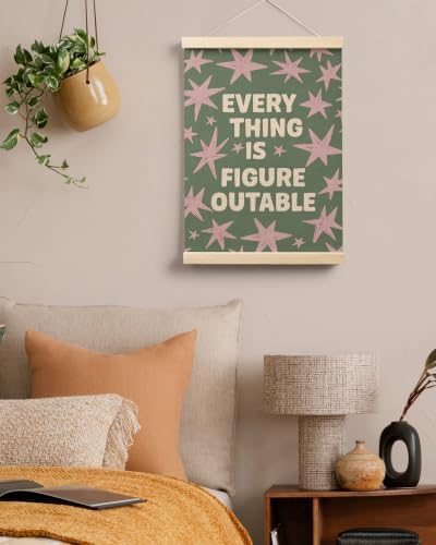 FGFK Everything Is Figureoutable Inspirational Wall Art Poster Hanger Frame