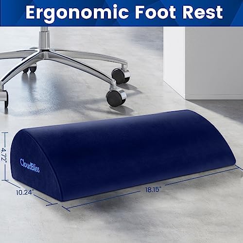 Foot Rest for Under Desk at Work, Foot Stool for Office, Blue, Long