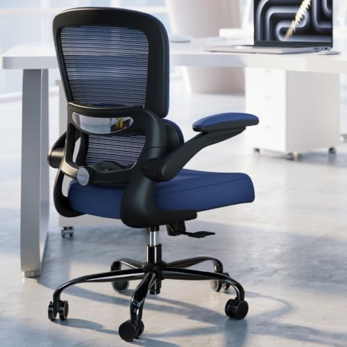 TRALT Office Chair - Ergonomic Desk Chair with Adjustable Lumbar Support, Mesh Computer Chair, Executive Chair for Home Office Comfortable Lumbar Support (1, Deep Blue)