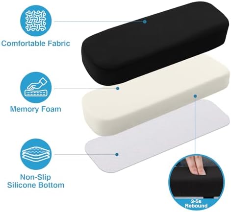 Smiry Memory Foam Office Chair Armrest Pads, Non-Slip Armrest Cushion