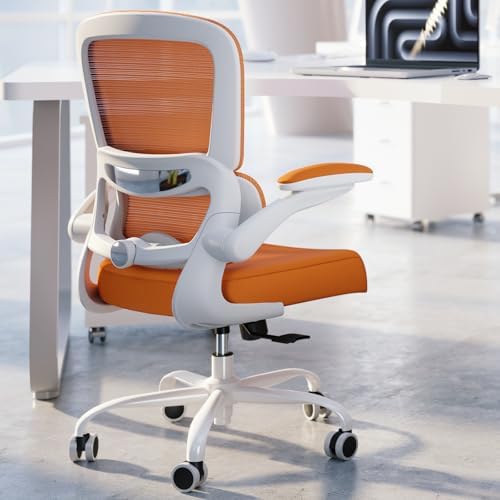 TRALT Office Chair - Ergonomic Desk Chair with Adjustable Lumbar Support, Mesh Computer Chair, Executive Chair for Home Office Comfortable Lumbar Support (1, Orange)
