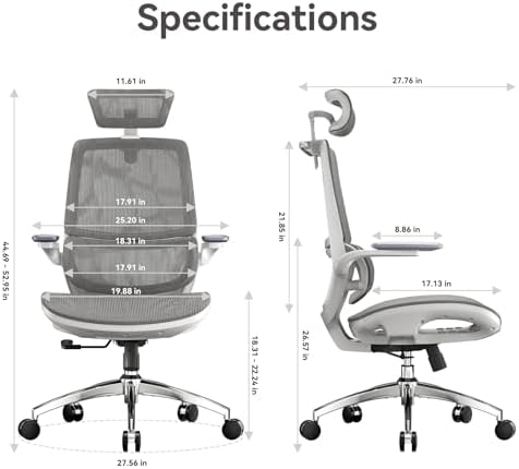 SIHOO M59AS Ergonomic Office Chair, Dual Backrest, Adaptive Lumbar Support