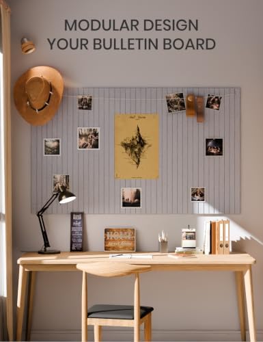 Fluxynara 36" x 24" Large Felt Bulletin Board, Soft Gray