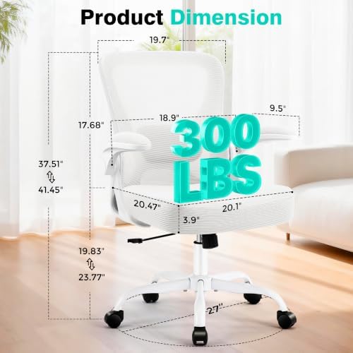 AreShark Office Chair - Ergonomic Breathable Mesh Desk Chair with Adjustable Lumbar Support and Flip-up Armrests - Executive High Back Rolling Swivel Comfortable Computer Gaming Chair for Home Office