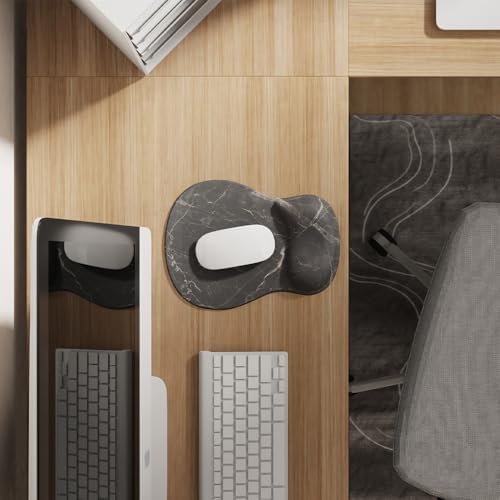 ErgoComfort Gel Wrist Rest Mouse Pad-Ergonomic Office Mousepad with Wrist Support-Non-Slip, Design Desk Accessories Mat for Home&Game Decor (08Black Marble)