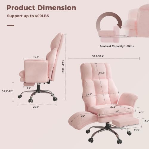Big and Tall Office Chair, Flip Armrests for Pets & Cross Legged Sitting