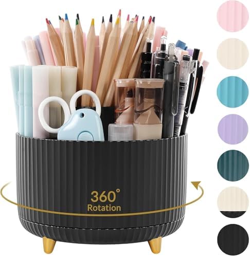 SKYDUE 360 Degree Rotating Desk Organizer, Pencil Pen Holder for Desk