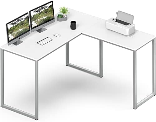 SHW Mission 48 x 48 L-Shape Home Office Computer Desk, White
