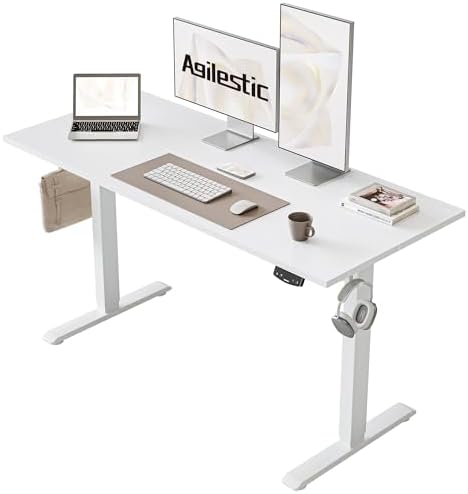 Agilestic 48 * 24 Inch Height Adjustable Electric Standing Desk, White