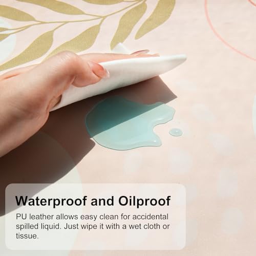 QiyI PU Leather Large Mouse Pad, 31.5" x 15.7", Minimalist Pink
