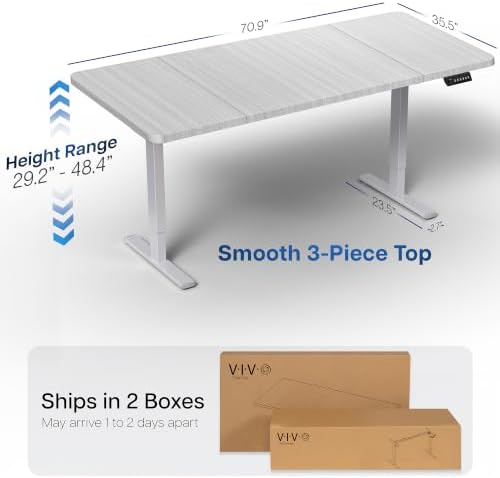 VIVO Dark Gray 71 x 36 in Standing Desk, DESK-KIT-1G7G-36