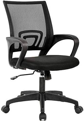 BestOffice Ergonomic Office Chair | Mid-Back Swivel Desk Chair | Black