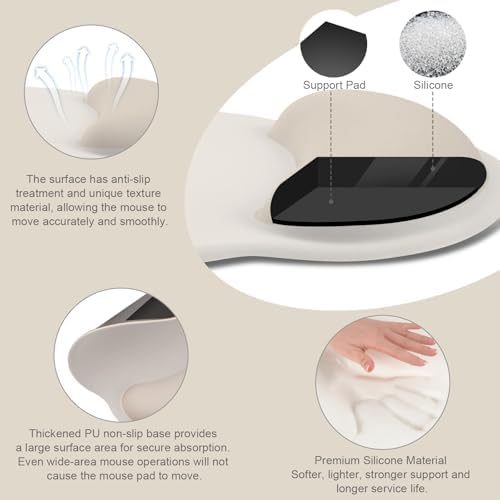 MOSISO Wrist Rest Support for Mouse Pad&Keyboard Set, Khaki