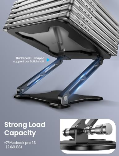 LOXP Adjustable Laptop Stand for Desk, Portable Airflow Laptop Riser Holder