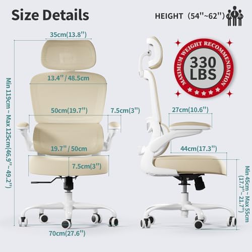 TRALT Office Chair Ergonomic Desk Chair - Gaming Chair with Lumbar Support
