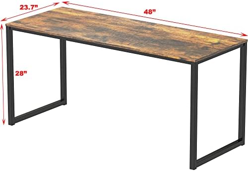 SHW Mission 48-Inch Home Office Computer Desk, Rustic Brown