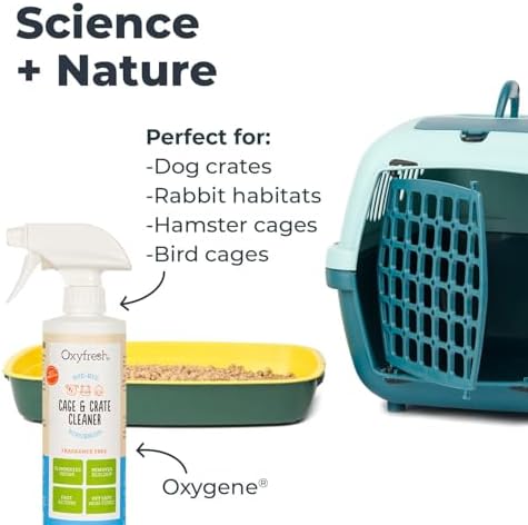 Oxyfresh Pemium Crate & Cage Cleaner – Safe, Bleach Free & Works Instantly | Professional Dog Crate & Small Animal & Bird Cage Odor Eliminator – Quickly Cleans, Removes Poop & Deodorizes Pet Odors