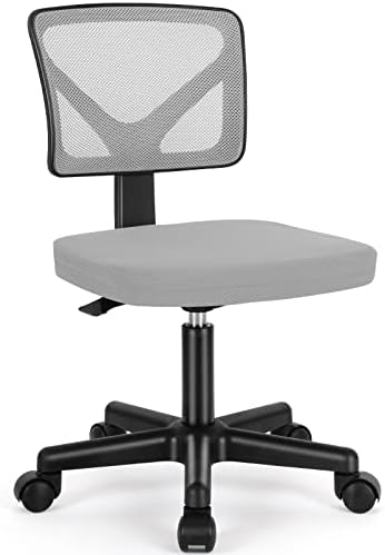 Sweetcrispy Small Armless Desk Chair, Mesh Rolling Office Chairs